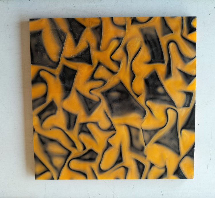 Heftmateriaal Acryl zwart/oranje 150x150x6 mm