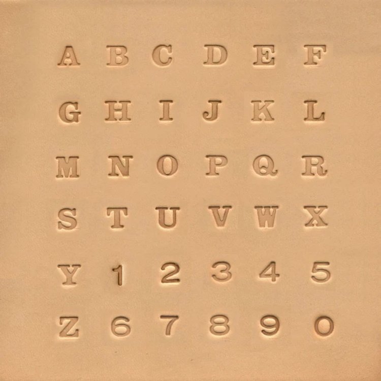 Cijfer en letter stempels met schreef