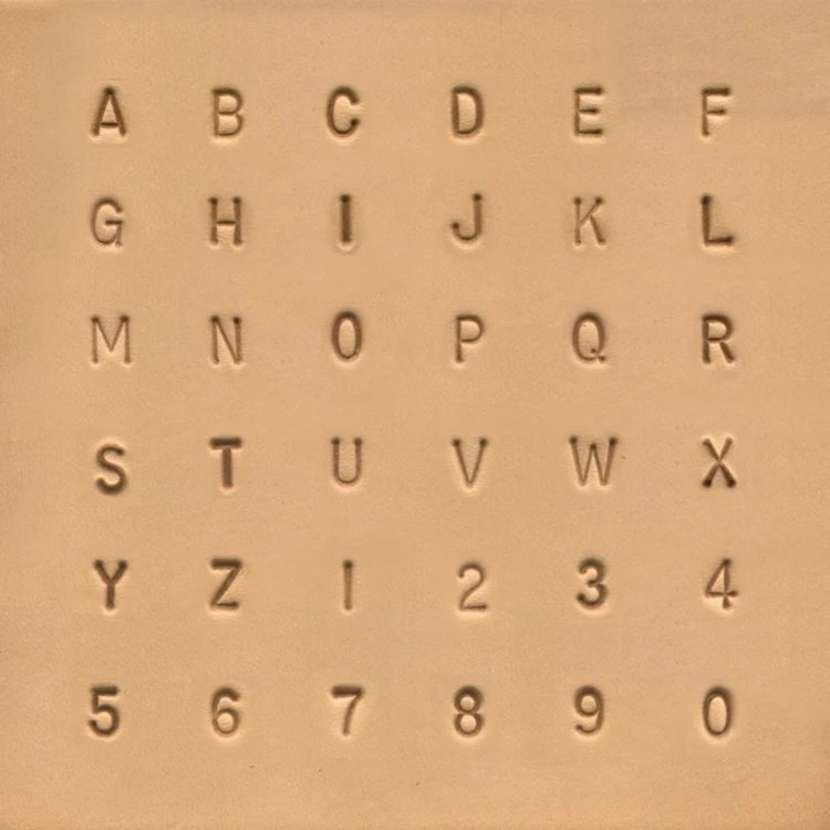 Cijfer en letter stempel zonder schreef