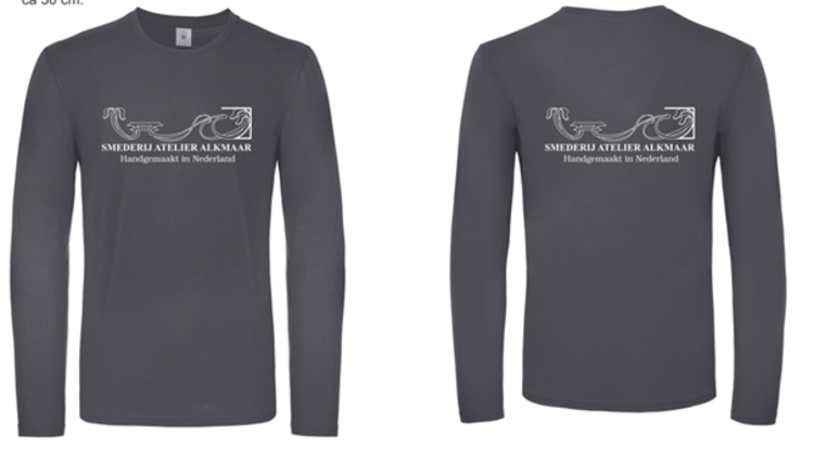 T-shirt lange mouwen 'Smederij Atelier Alkmaar' 100%Katoen
