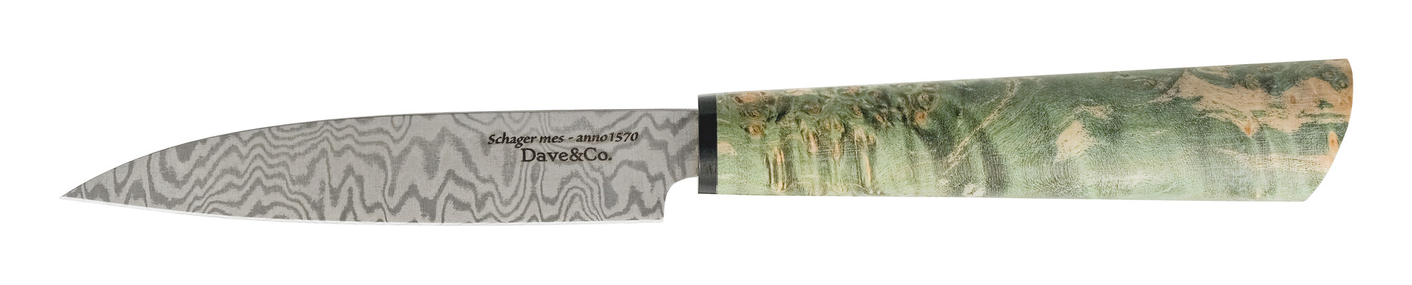 Schager mes van Stainless steel Damascus met gestabiliseerd heft van Suikeres