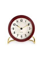 Arne Jacobsen Station Alarm Clock Dark Red