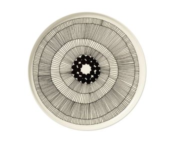 Marimekko IGC Oiva Siirtolapuutarha Plate White/Black 25 cm