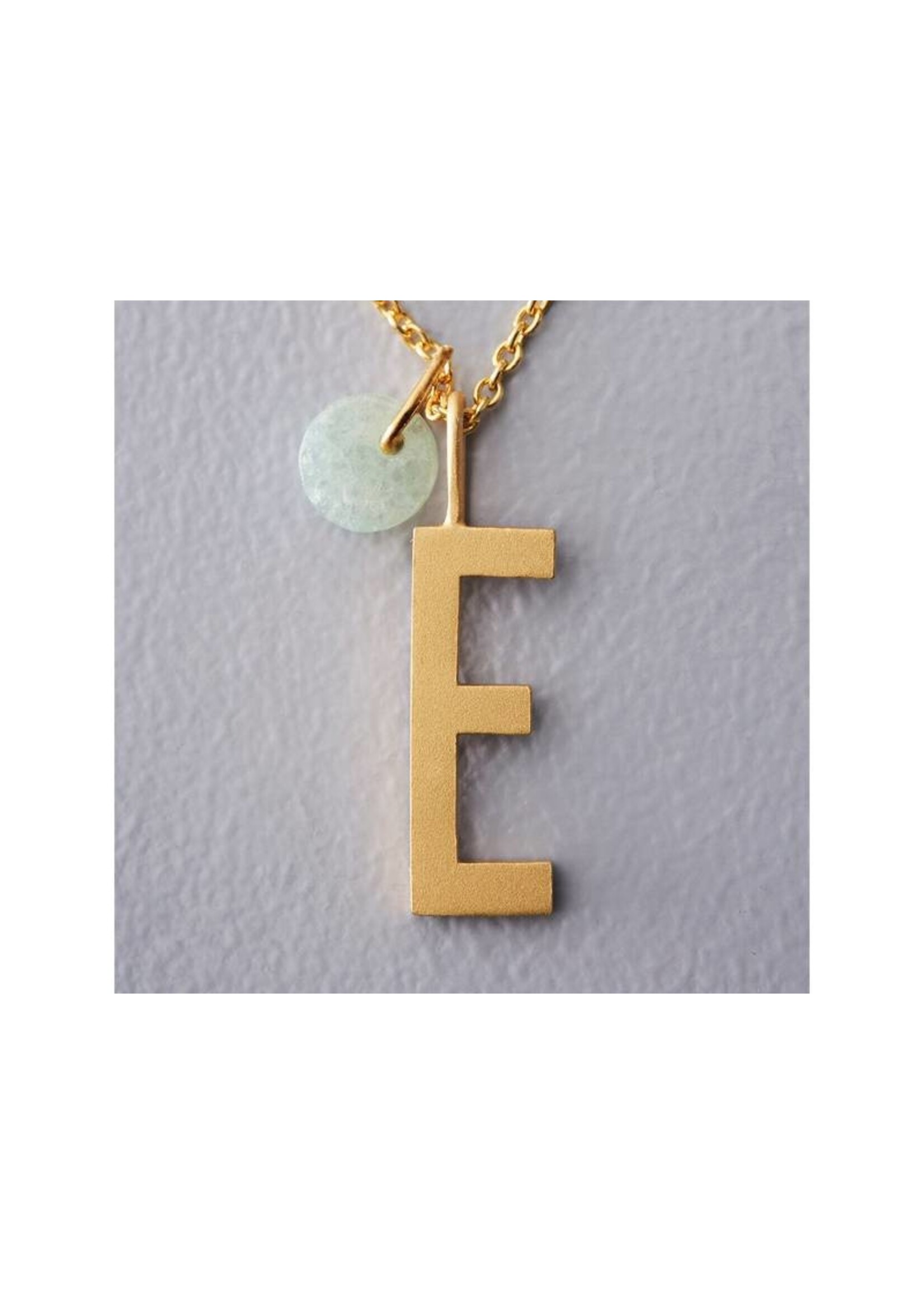 Design Letters Chain Necklace - Gold Plated Silver