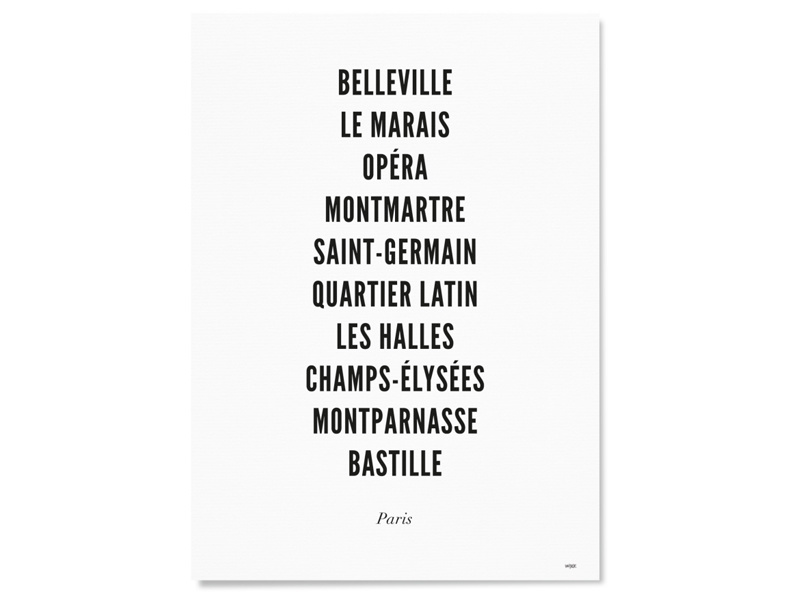 Wijck Poster Paris City Typography 30/40 | Online Shop | Matriks - Matriks