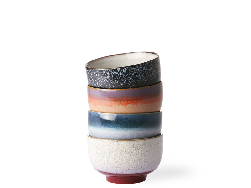 HK Living Ceramic Bowls Blue/Red 4 pcs. | Online Shop | Matriks - MATRIKS