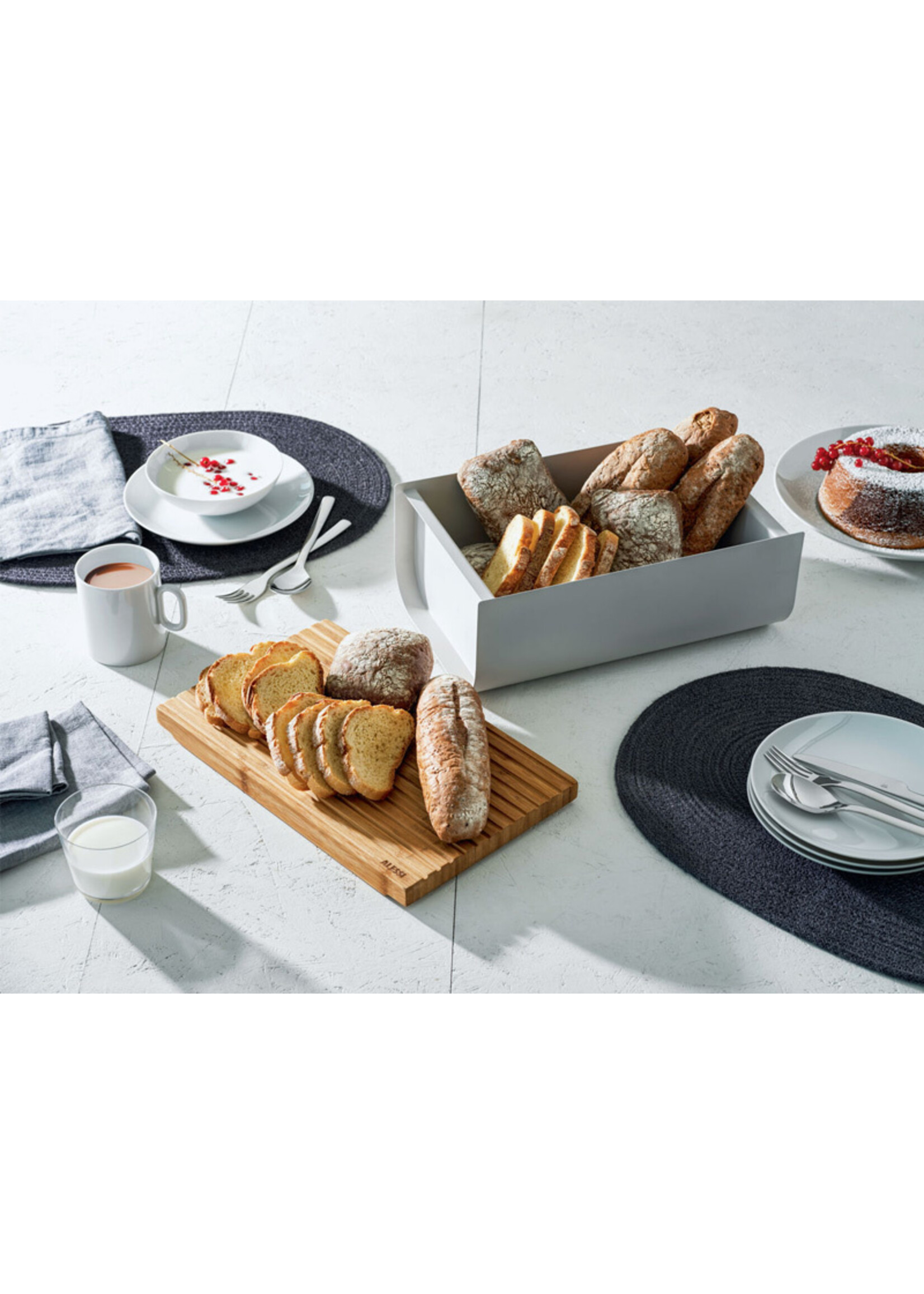 Alessi Mattina - Bread Box - Warm Grey