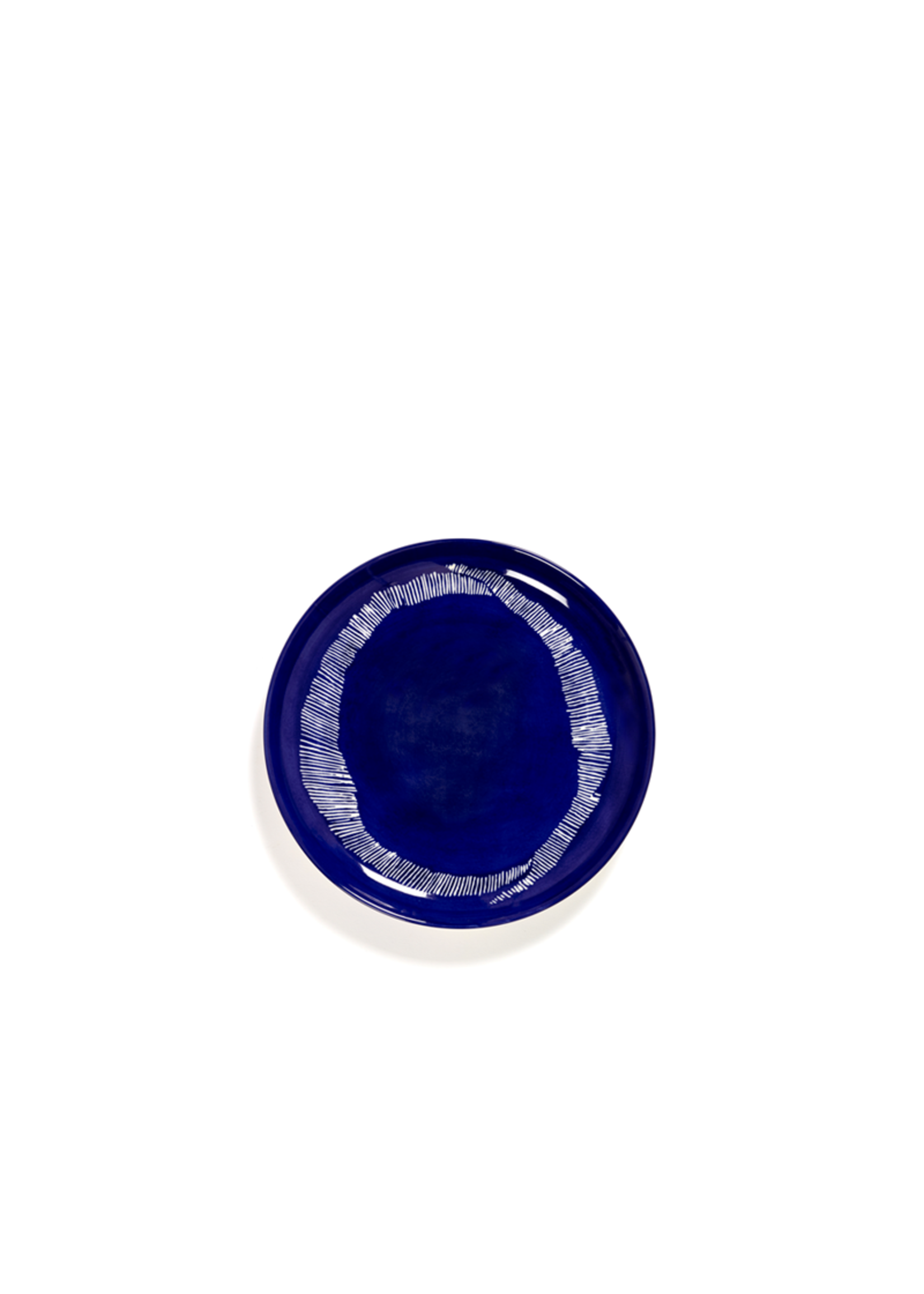 Serax Feast - Laag Bord - Lapis Lazuli Swirl Stripes Wit - D22,5