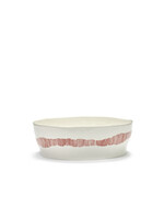 Serax Feast - Salade Kom - Wit Swirl Stripes Rood - D28