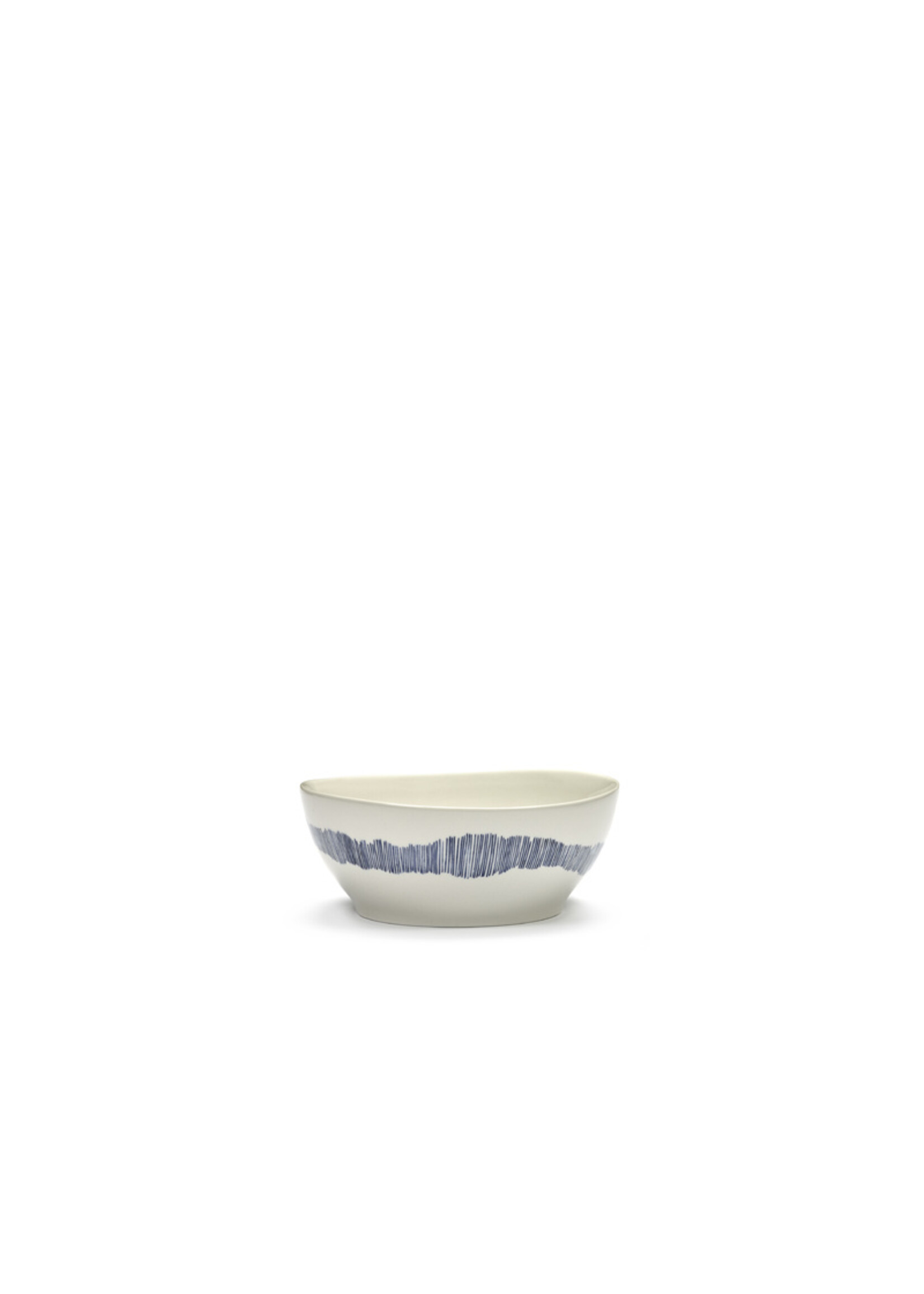 Serax Feast - Kom - Wit Swirl Striped Blauw - D17