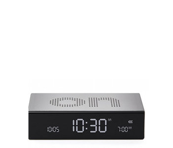 Lexon Flip On/Off Premium Alarm Clock Alu Silver