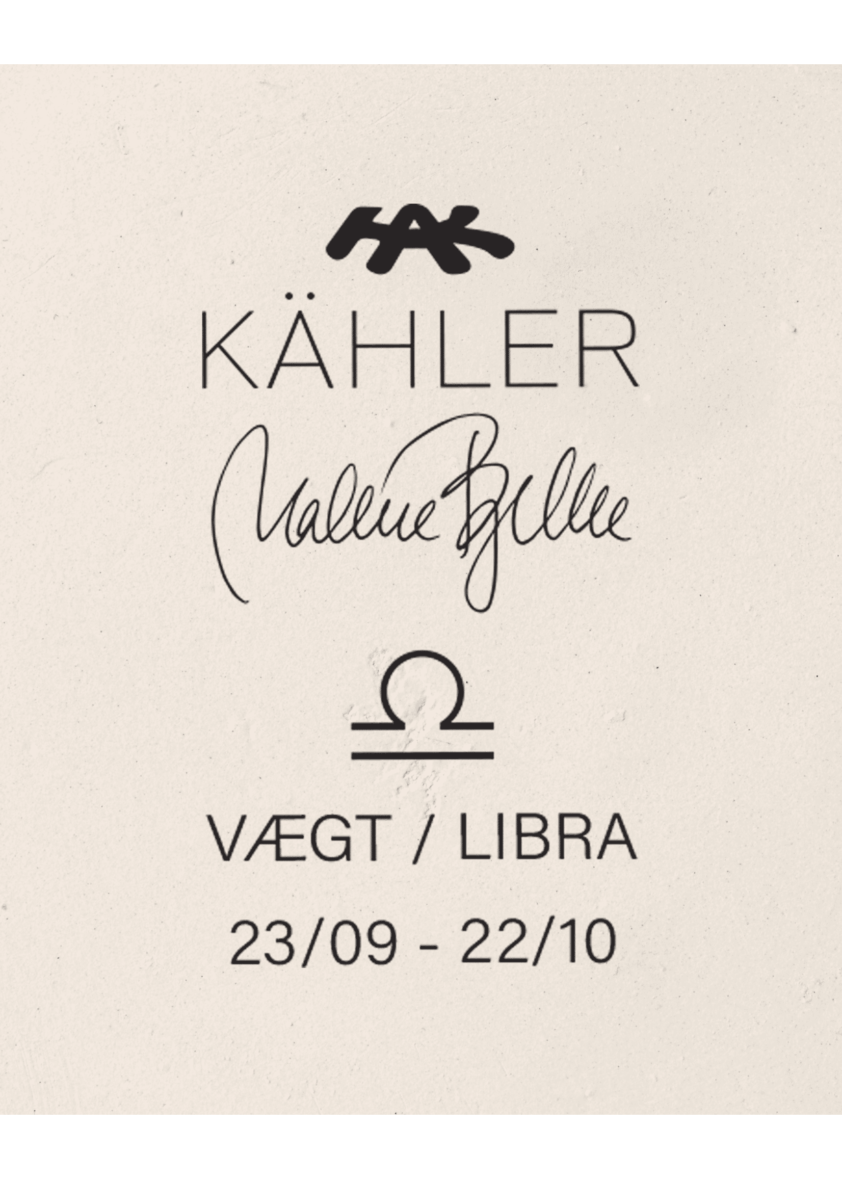 Kähler Character - Astro - Libra