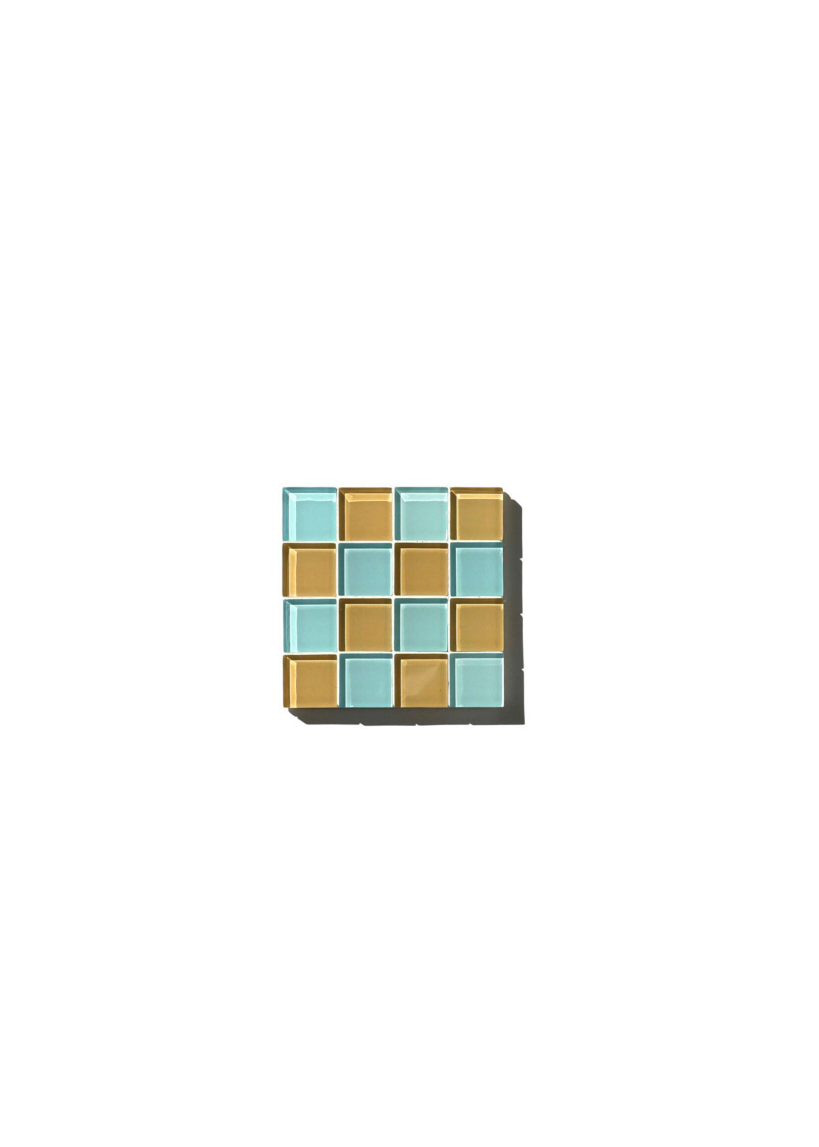 Studio Matrix Tiles - Coaster - Light Blue - Orange