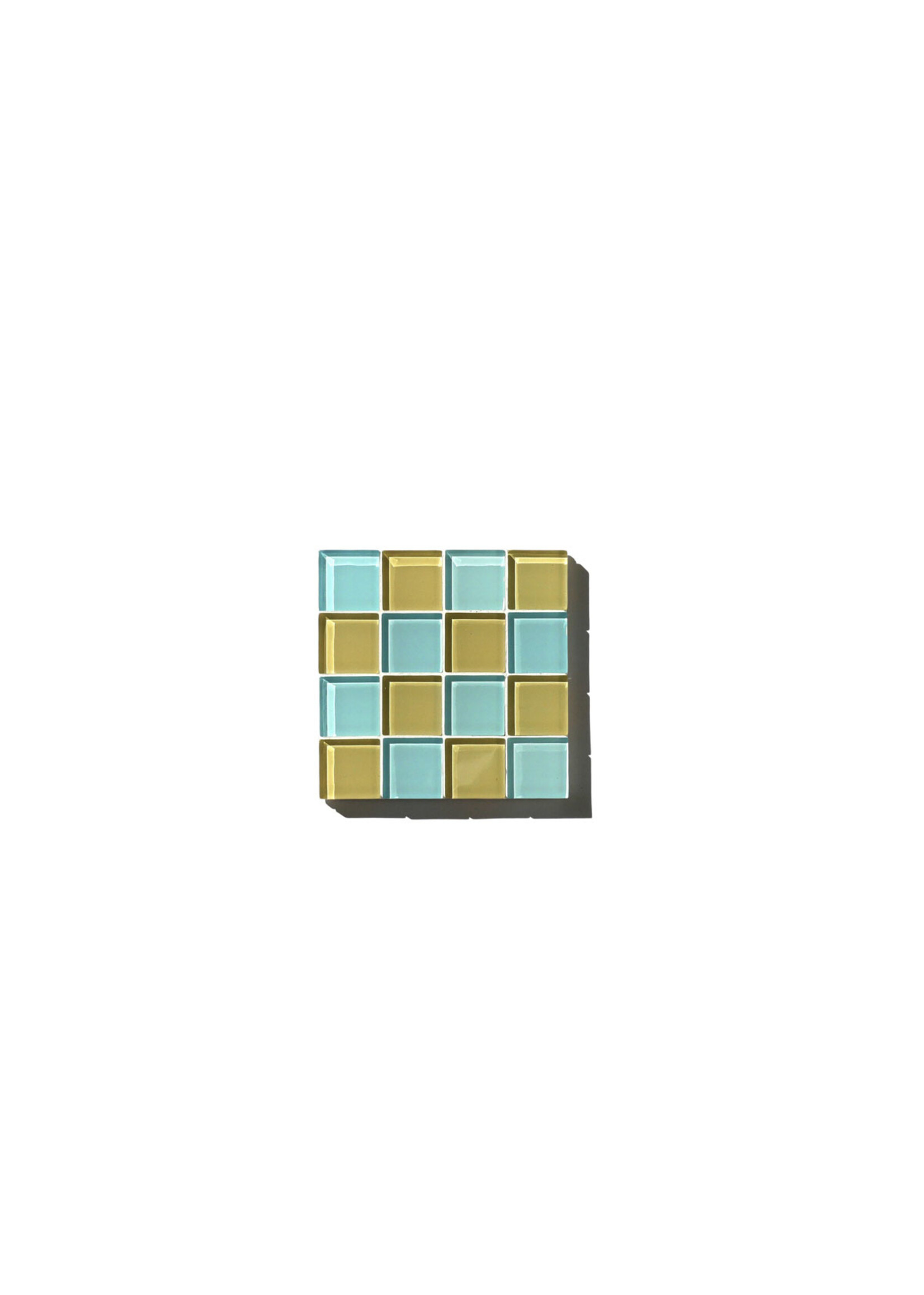 Studio Matrix Tiles - Coaster - Light Blue - Yellow