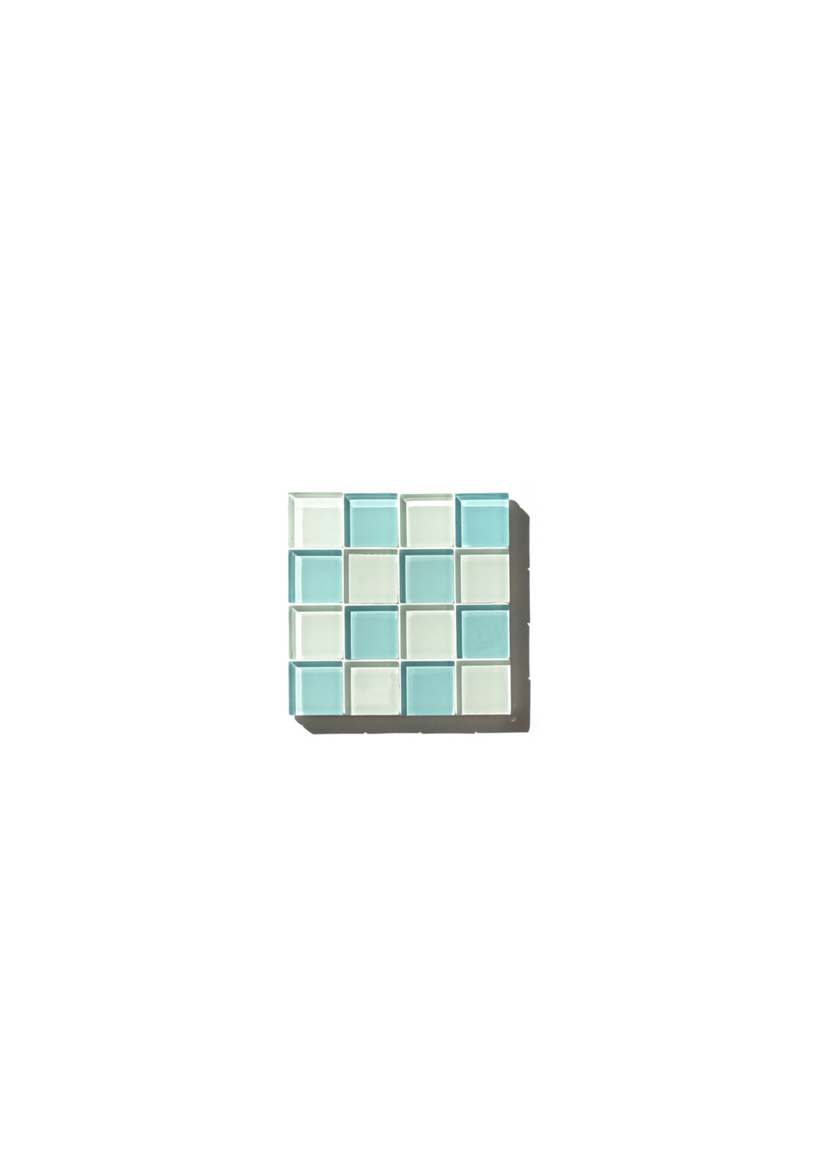 Studio Matrix Tiles - Coaster - White - Light Blue