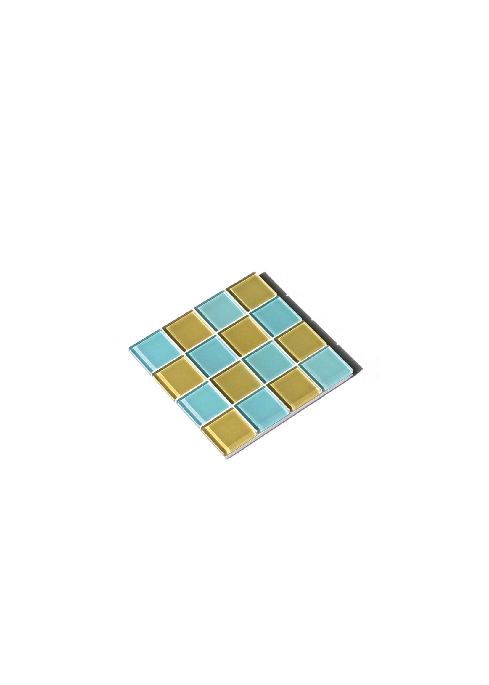 Studio Matrix Tiles - Coaster - Light Blue - Orange