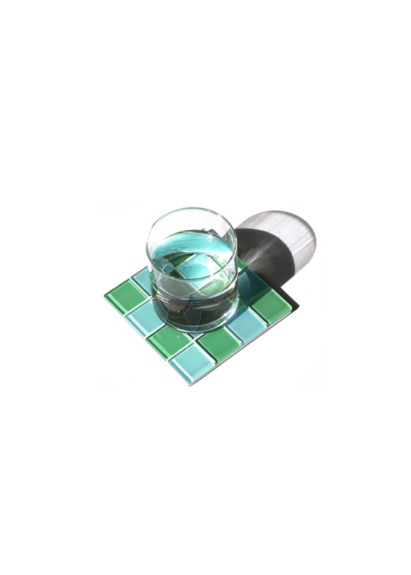 Studio Matrix Tiles - Coaster - Light Blue - Green