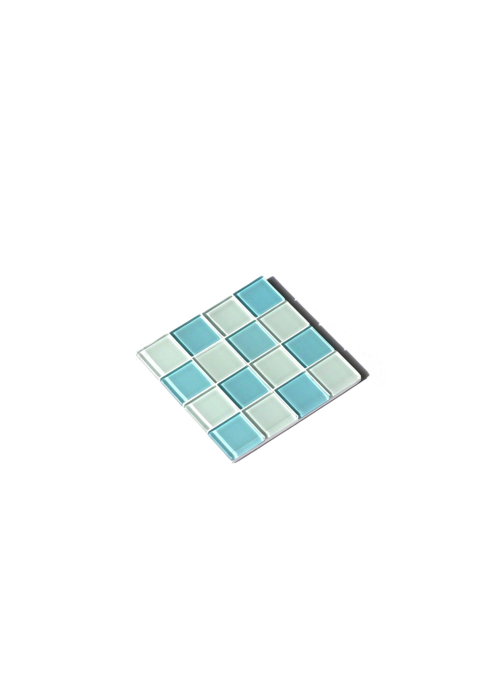 Studio Matrix Tiles - Coaster - White - Light Blue