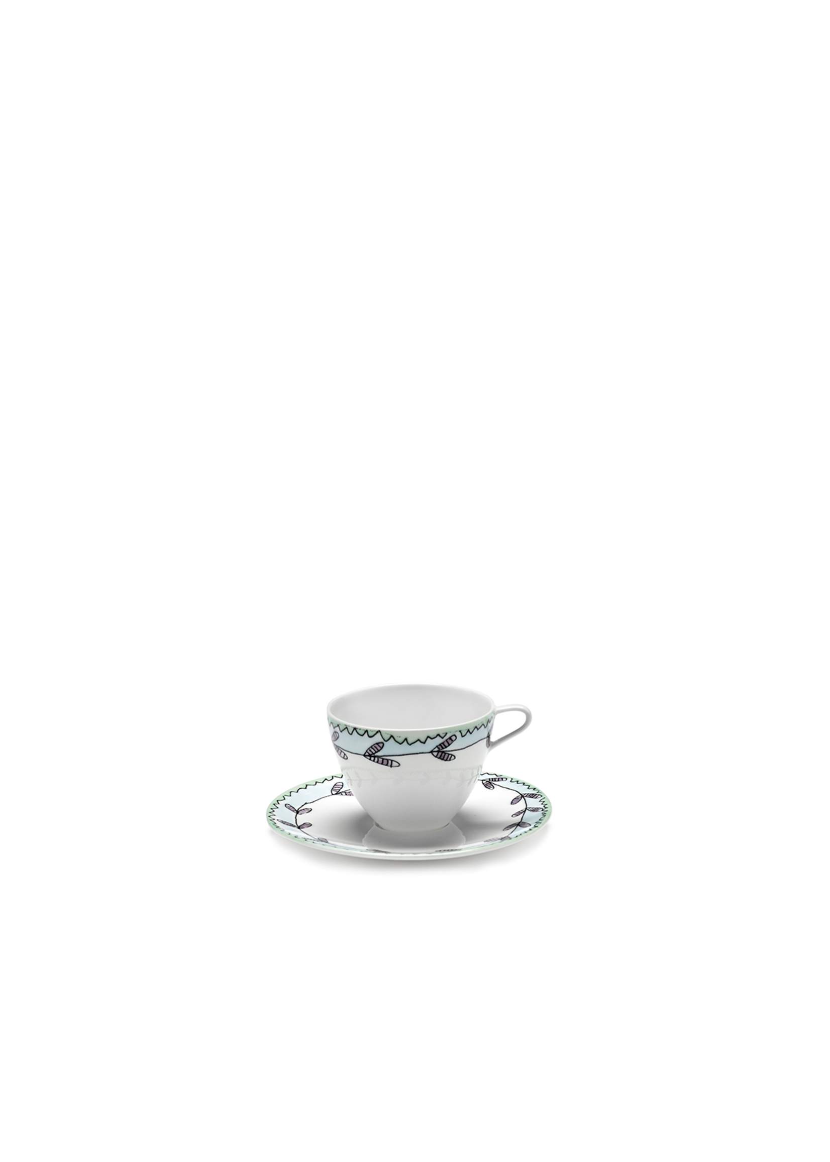 Serax Blossom Milk - Coffee Cup High & Saucer - Midnight Flowers