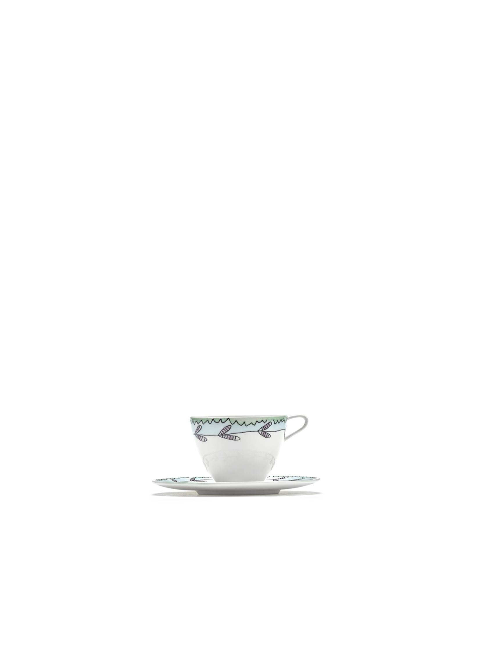 Serax Blossom Milk - Coffee Cup High & Saucer - Midnight Flowers