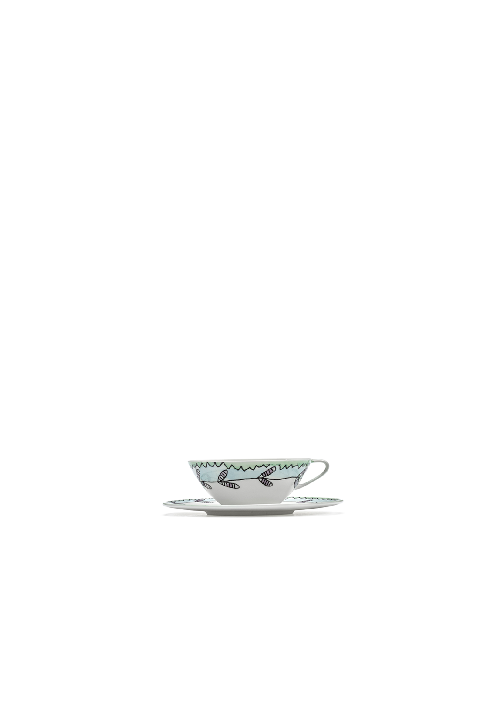 Serax Blossom Milk - Coffee Cup & Saucer - Midnight Flowers