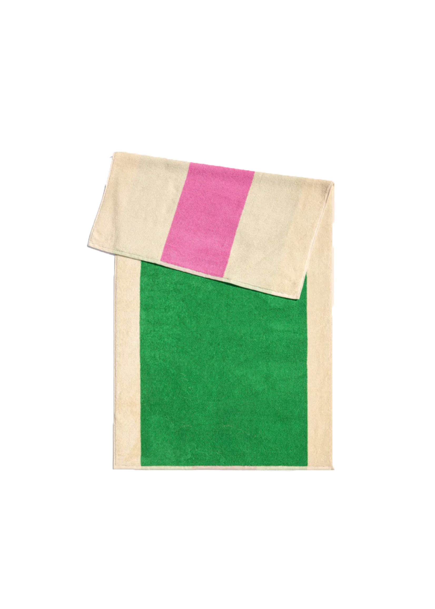 Terry Cotton - Badhanddoek - Pink/Green - 70/140