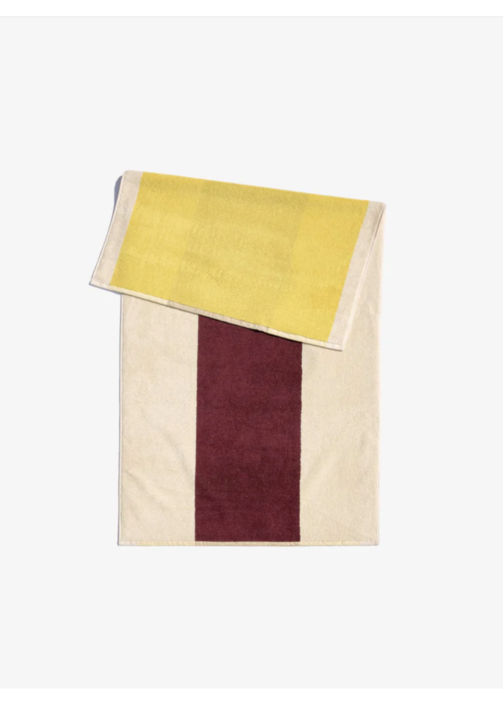 Terry Cotton - Badhanddoek - Yellow/Bordeaux - 70/140