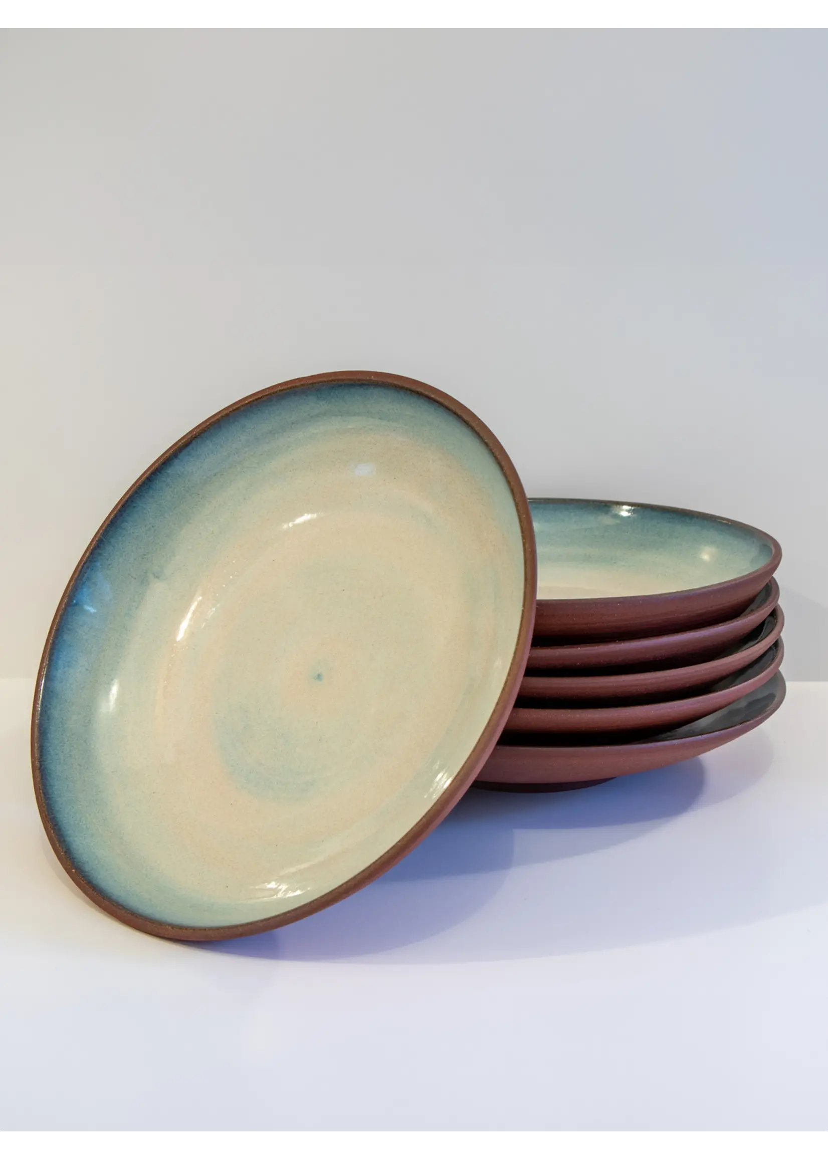 AB Ceramics Handgemaakt - Diep Bord - Rood/Opaal