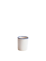 Val Pottery Moka - Mug - White Blue Edge - 8/10