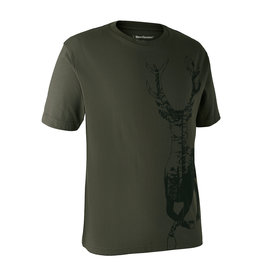 Deerhunter T-shirt With Deer Bark Green