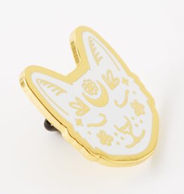 Punky Pins Punky Pins- Cresent Moon Cat White- Pin