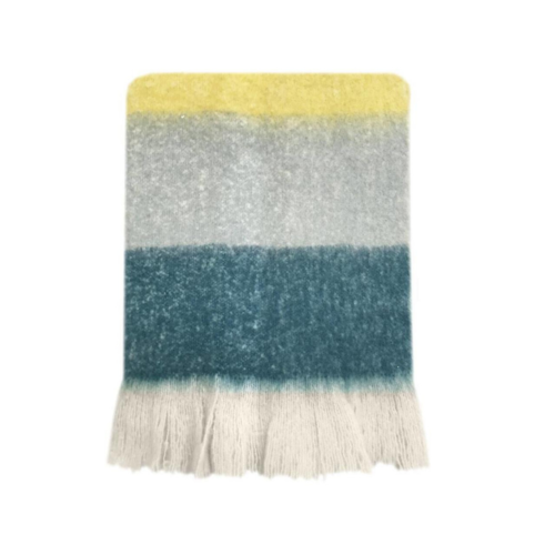 Plaid Soft Blauw/Grijs/Geel Plaid Soft Blauw/Grijs/Geel