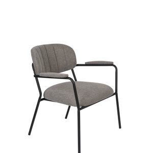 Fauteuil met zwarte frame en armleuningen (2 kleuren)