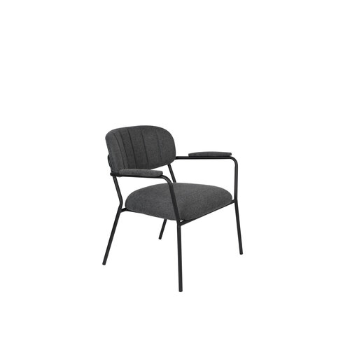 Fauteuil met zwarte frame en armleuningen (2 kleuren)