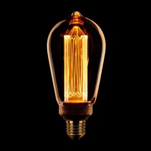 Lamp Edison kooldraad LED 3 stappen dimbaar goud amber E27