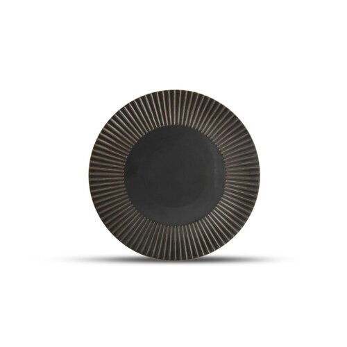F2D Plat bord 27,5cm gestreept silver Brass F2D Plat bord 27,5cm gestreept silver Brass