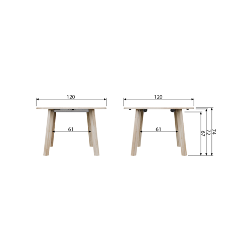 Uitschuifbare Tafel Eiken Rond/Ovaal