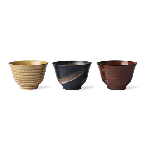 HKliving Set van 3 Japanese Matcha bowls