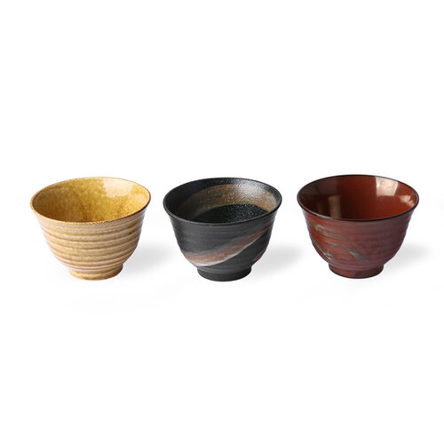 HKliving Set van 3 Japanese Matcha bowls