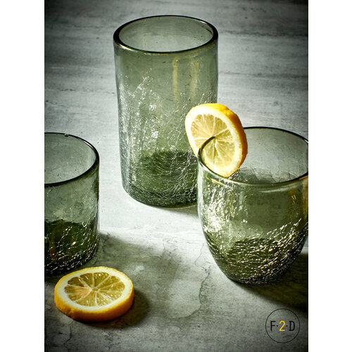 F2D Glas 22cl grey Crackle