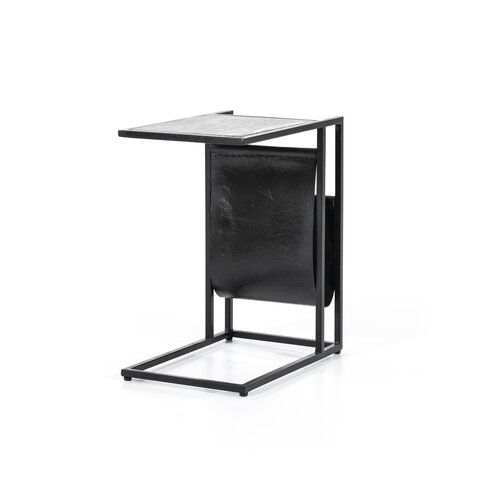 Sofa bijzettafel met magazinehouder - zwart marmer Sofa bijzettafel met magazinehouder - zwart marmer