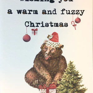 Kaart A5 "Fuzzy Christmas" (incl. envelop)