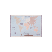 Vloerkleed Vintage Map 140 x 200 cm - Washable katoen