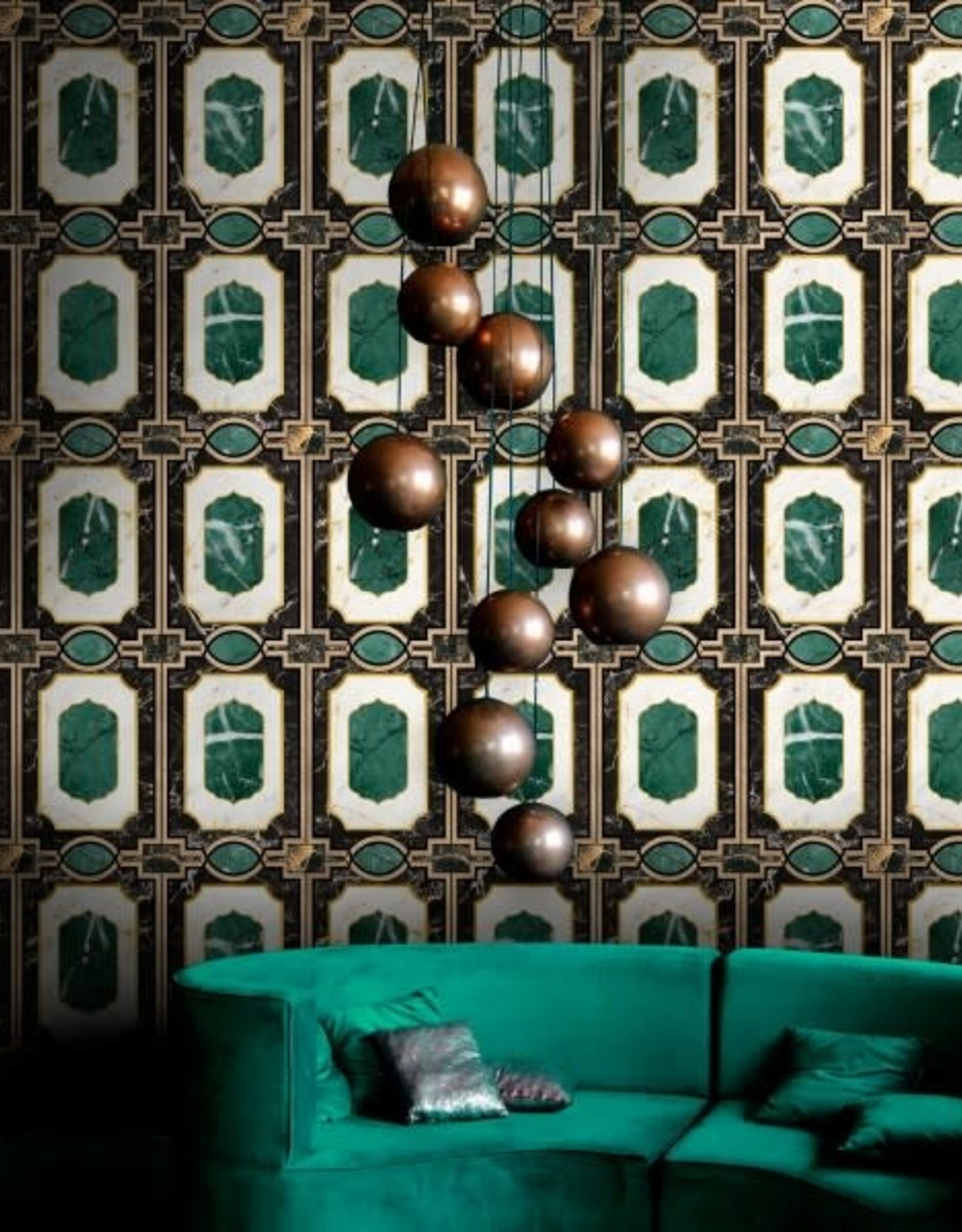 Mind the Gap Behang Waldorf Emerald - 156 x 300 cm