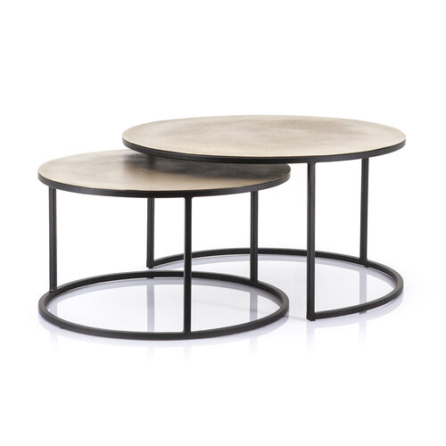 Set v 2 Salontafels rond Brass - Large Set v 2 Salontafels rond Brass - Large