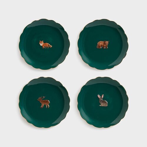 &Klevering Set van 4 bordjes Forest Animals &Klevering Set van 4 bordjes Forest Animals
