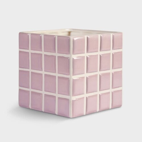 &Klevering Bloempot Tile - Lilac 14 x 14 cm