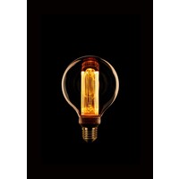 LED Lamp Globe 8 cm kooldraad 3 stappen dimbaar - Amber/Goud E27
