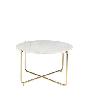 Salontafel Ø 70 cm - wit marmer