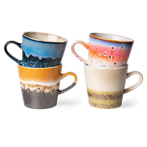 HKliving Set van 4 Americano Mugs 70s -  Pegasus